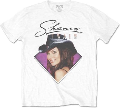 Shania Twain - Purple Photo Heren T-shirt - S - Wit