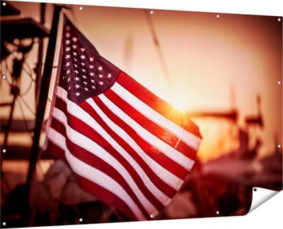 Gards Tuinposter Amerikaanse Vlag - Verenigde Staten - 180x120 cm - Tuindoek - Tuindecoratie - Wanddecoratie buiten - Tuinschilderij