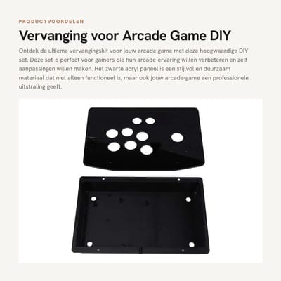 Dailygoods- Acryl Paneel 30 x 20 cm - Zwart - DIY Set - Behuizing - 5 mm Dikte - Inclusief Schroeven/Sukkels - Arcade Case
