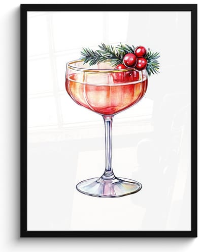 Poster in lijst - Fotolijst 50x70 cm - Posters - Cocktail - Feest - Winter - Decoratie - Posterlijst zwart - Decoratie - Wanddecoratie woonkamer - Muurdecoratie slaapkamer