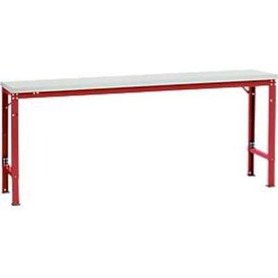 Manuflex basistafel UNIVERSAL Speciaal, 2000 x 800 mm, melamine lichtgrijs, robijnrood