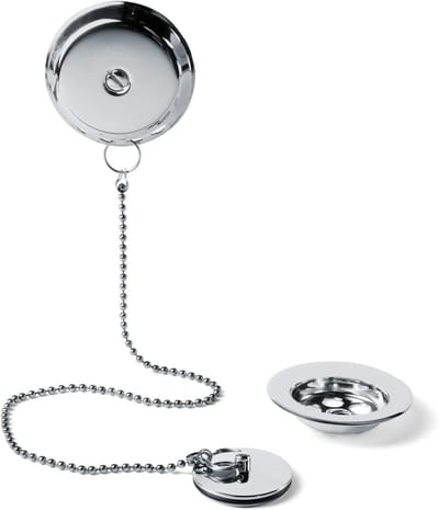 Badstop met Ketting - Afvoerplug - Badkamer - Inclusief Koppelingskit - 70mm Diameter - Chroom