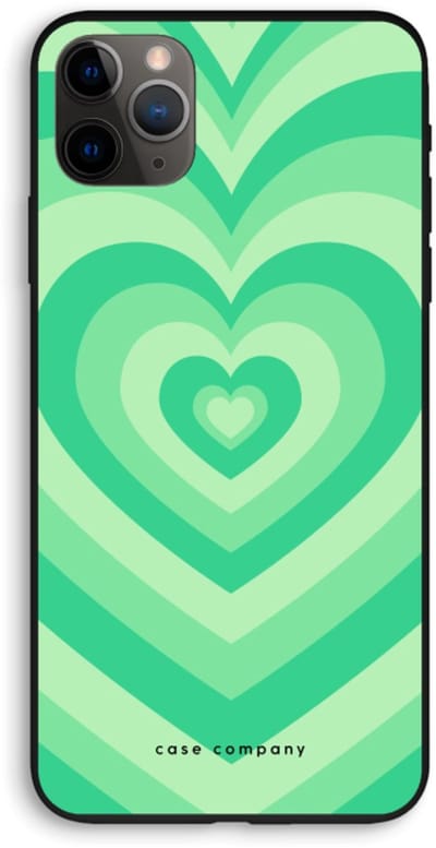 Case Company® - Hoesje geschikt voor iPhone 11 Pro Max hoesje - Hart Groen - Biologisch Afbreekbaar Telefoonhoesje - Bescherming alle Kanten en Schermrand