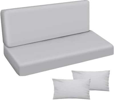 FEROCITY - Tuinschommelkussen - Waterafstotend - Zitcomfort - Onderhoudsvriendelijk - Duurzaam - 150 x 50 x 50 x 10 cm - Polyester - Grijs GLATT