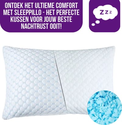 Sleeppillo Hoofdkussen - Memory Foam - Geschikt voor rug-, zij- en buikslapers - Traagschuim - Afstelbaar- Vermindert Nekklachten - Nachtrust- Pillo