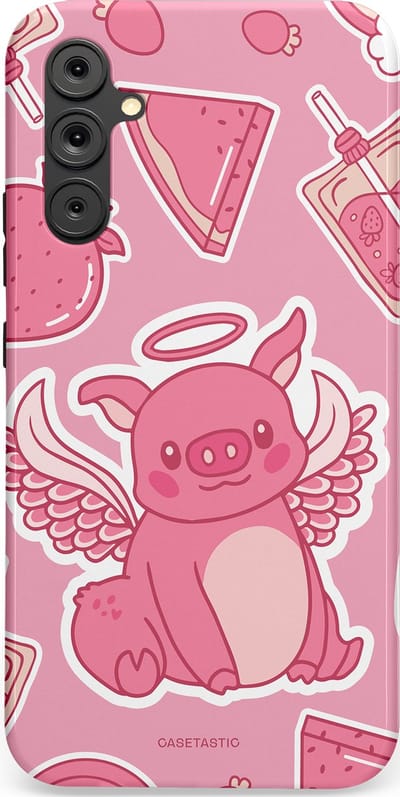 Casetastic Hoesje Geschikt voor Samsung A34 (5G) - Stijlvolle Beschermende Duo-layer Case - Varken vleugels