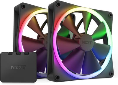 NZXT F140 RGB 2-pack & RGB Controller - Zwart - Case ventilator - 140mm - Zwart met RGB-licht - 33 dBA