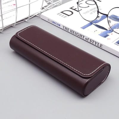 Étui à lunettes en cuir PU portable pour hommes et femmes, boîte de rangement anti-pression pour lunettes de soleil, myopie, presbytie, accessoires de lunettes white