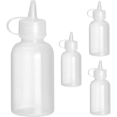 HENDI Mini saus dispenser set – nauwkeurige dosering – vaatwasmachinebestendig – 50 ml – transparant – 4 stuks