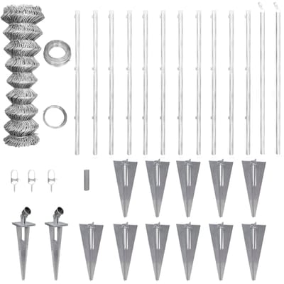 vidaXL - Gaashek - met - palen - 25x1,25 - m - gegalvaniseerd - staal