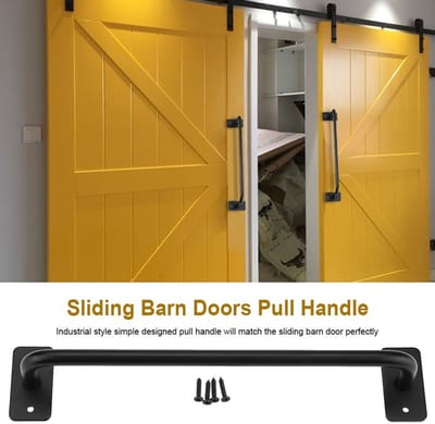 Dailygoods- Trekhendel Zwart - Industriële Stijl - Schuifdeur Hardware - Meubelknop - Deurgreep - Eenvoudig te installeren - Inclusief accessoires - Deurknop