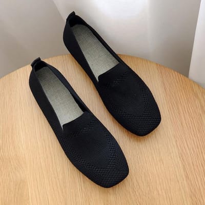 Instapper Ondiepe Mesh Loafers Gesloten Teen Ballet Flats Dames Schoenen Pompen Dames Zachte Bodem Bootschoenen 38 zwart
