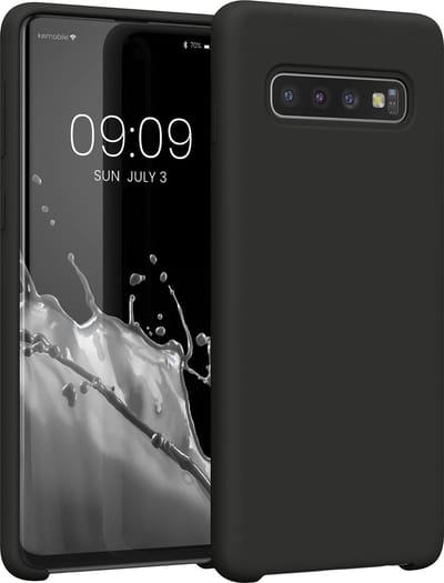 kwmobile telefoonhoesje geschikt voor Samsung Galaxy S10 - Hoesje met siliconen coating - Smartphone case in donkergrijs