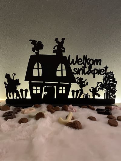 Sinterklaas Decoratie - Welkom Sint en Piet Standaard - Piet Decoratie - Sinterklaas cadeautjes - Sinterklaas Versiering - Sinterklaas - Sint - Sinterklaas decoratie beeld - Sint en piet decoratie - Sint en piet - Sinterklaas beeld