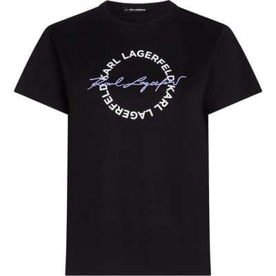 Karl Lagerfeld Circle Logo T-shirt Black Taglia: XS | Maglie Sportivi Outlet | Donna | Nero