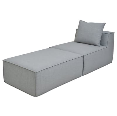 Chaise longue/accessoires voor bank MCW-O54, fauteuil ottomane recamière, stof/textiel (300 g/m²) 63x75x194 cm ~ lichtgrijs