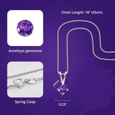 Pendentif Femme Argent Sterling S925 Pierre Topaze Naturelle 6*6mm Bijoux Pendentif Vente en Gros Pendentif Collier Améthyste Féminin white
