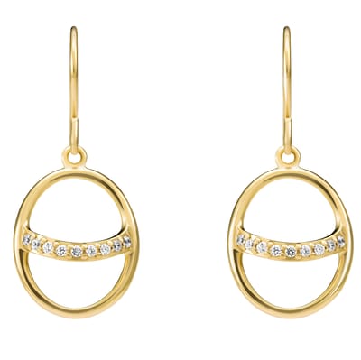 Orphelia 'Amaliada' Dames 925 Sterling Zilveren Hangoorbellen - Goud ZO-7572