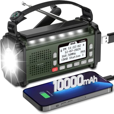 CLVP® Noodradio - Noodpakket Oorlog - Draagbare Radio - Powerbank Zonneenergie - Transistor Radio