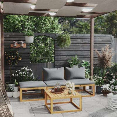 Maison Exclusive - Salon de jardin 4 pcs avec coussin Bois d'acacia solide