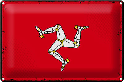 Blechschild Flagge Isle of Man 30x20cm Retro Isle of Man