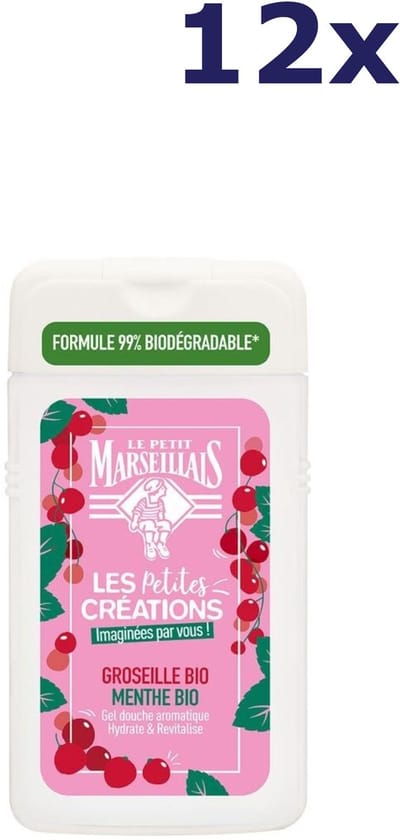 12x Le Petit Marseillais Gel douche - 250ml - Menthe BIO