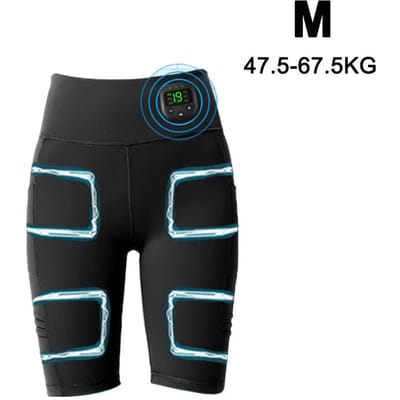 EMS Spierstimulatie Massagebroek Vormgevende Shorts voor de Benen Intelligente Afslanking en Beenafslanking Yogabroek USB Opladen black