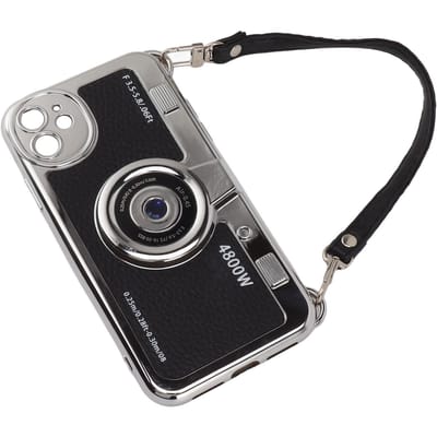 Emily in Paris Telefoonhoesje Schattig 3D Vintage Camera Telefoonhoesje Cover met Lanyard voor Mannen Vrouwen Jongens