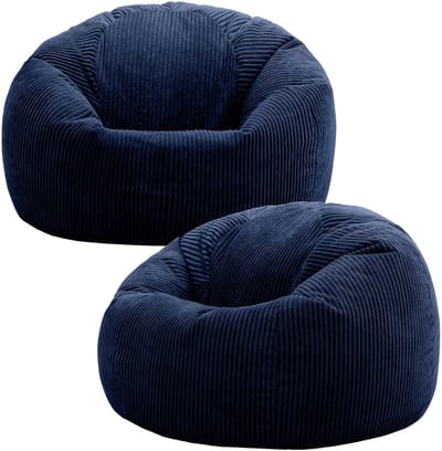 icon - Kingston Zitzak Fauteuil - Set van 2 - Ribfluweel - Marineblauw