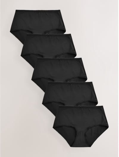 Next - Dames - Set van 5 microvezel midi-slipjes - Zwart