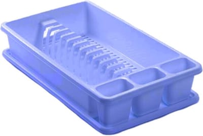 PlasticForte Afdruiprek met lekbak - blauw - 45 x 26 cm - afwasrek