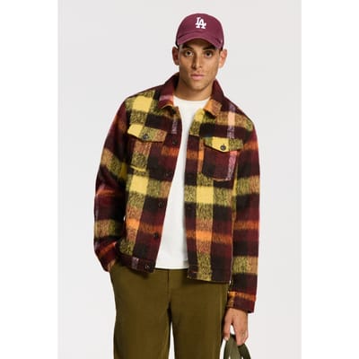 Shiwi Syd Brushed Check Jacket Red Earth Check Größe: S | Leichte Jacken Outlet | Herren | Rot