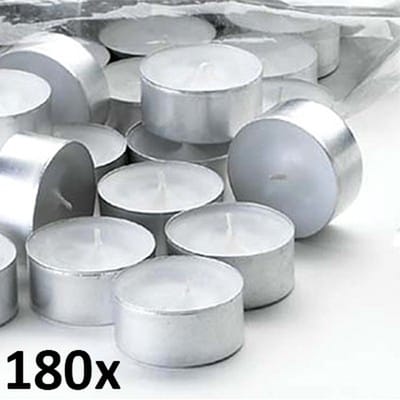180 stuks witte 10-uurs maxi waxinelichten 24/58 (10 uur) Hoogwaardige Horeca kwaliteit