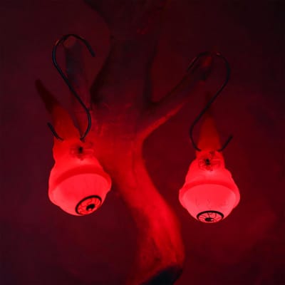 LED Halloween Oogbal Decoratieve Verlichting - Rode Creepy Lichten, 2 Stuks voor Spookachtige Sfeer