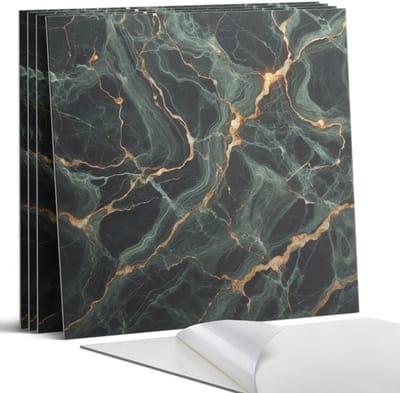 Coloray Wandpanelen Zelfklevend - Marmerpatroon met aderen Zelfklevende Wandpanelen - 50 cm x 50 cm - Groente Wandpaneel PVC - 5 stuks - Texturen Wandpanelen Zelfklevend - Keuken Wandpanelen - Wandpanelen Badkamer