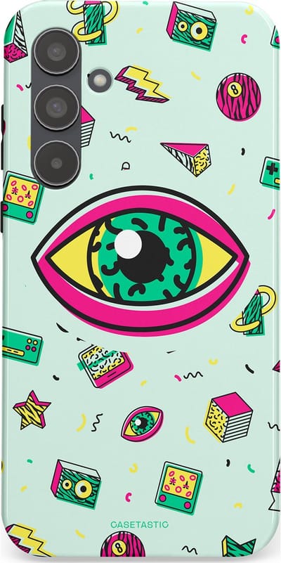 Casetastic Hoesje Geschikt voor Samsung A55 - Stijlvolle Beschermende Duo-layer Case - Retro 80s vibes
