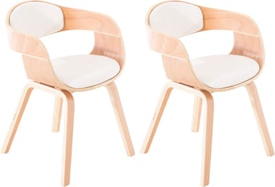 CLP Kingston Set van 2 Stoelen - Kunstleer - natura/wit