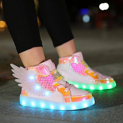 Nieuwe Lente- en Herfstmodellen Midden- en Kleine Kinderen Led Opladen Lichtgevende Schoenen Kinderschoenen USB Kleurrijke Licht Schoenen Trendy 34 gray