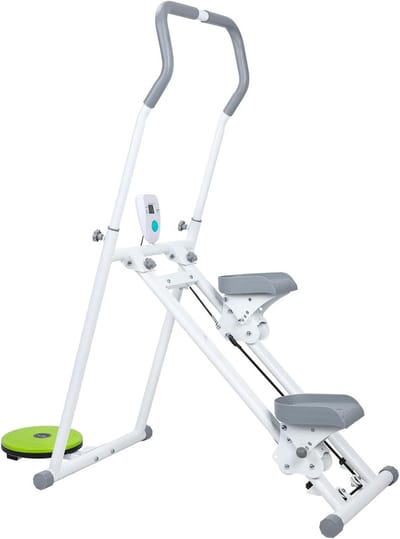 Verstelbare trapstepper - Verticale klimmer - Thuis fitness - LCD-scherm met tracking - Tot 150 kg - Wit