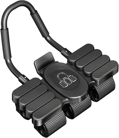 Buikspierroller - Fitnesswiel - Core Training - Zes Wiel Ontwerp - 39 cm - Zwart