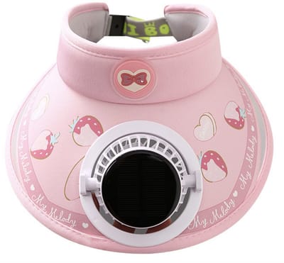 WK Kinderen Zonnehoed met Fan-solar charger +type c Opladen- Zonne Pet- Ventilator werkt continu onder de zon- Meisjes Jongens Zomerhoed UV-bescherming- Zonne pet -Zonnehoed met Ventilator- 600 mAh- roze