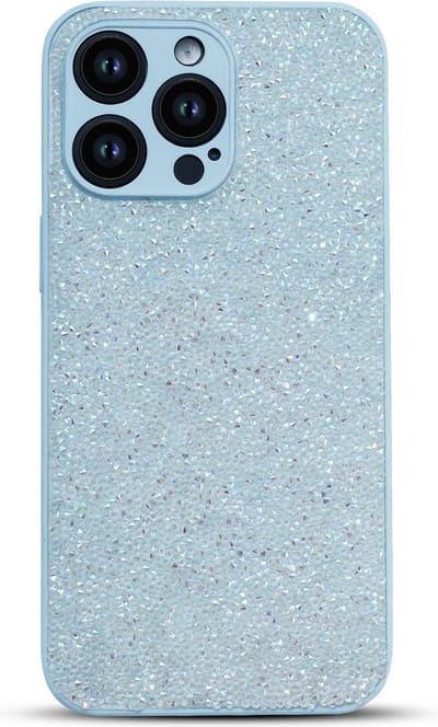 Casemania Hoesje Geschikt voor Apple iPhone 15 Pro - Blauw - Diamant Glitter Back Cover