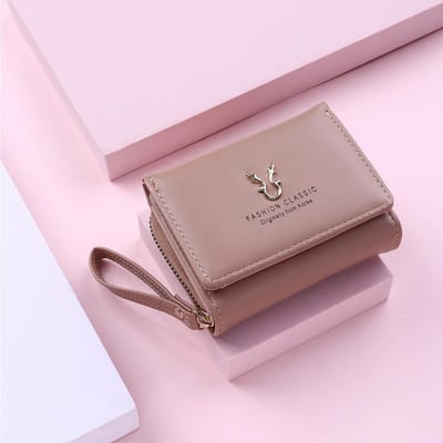 Mode Dames Portemonnee Korte Dames Portemonnee Portefeuilles Voor Vrouw Kaarthouder Kleine Dames Portemonnee Vrouwelijke Hasp Mini Clutch gray