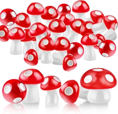 50 Stuks Mini Paddenstoelen Figurines - Houten Ornamenten voor Sprookjesachtige Tuinen, Bonsai en Micro Landschappen - Decoratieve Resin Paddenstoelen in 3 Maten