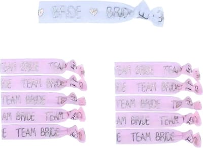 Bride wit en Team Bride Tribe roze 11-delige armbanden set vrijgezellenfeest - bruid - vrijgezellenfeest - bruid - trouwen - armband