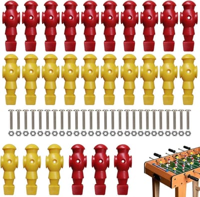 Tafelvoetbalspelers Set - Reserveonderdelen - Spel Reparatie - Hars Materiaal - 26 Delig - Rood Geel