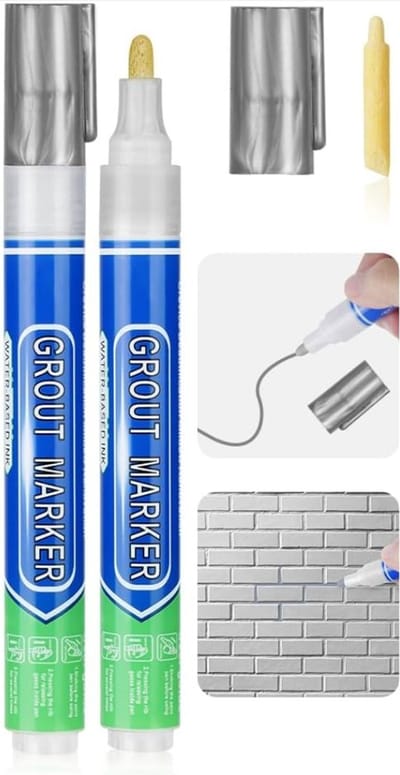 Voegenstift Zilver – Voegenmarker – Voegenpen – Voegverf Pen – Voegstift – Voegen Kleuren en Opfrissen – Tegelvoegen Reinigen – Voegkleuring – Tegelvoeg Marker – Badkamer, Keuken en Toilet