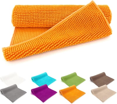 Super pluizige badmat van chenilleweefsel met antislip latex coating