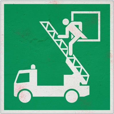 Evacuatie noodraam bord – E017 | Forex Re materiaal | 10 x 10 cm