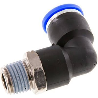 3/8'' x 1/4'' NPT 90 graden L-verbinding Messing/PBT Insteekfitting Buitendraad Draaibaar NBR [2 Stuks]